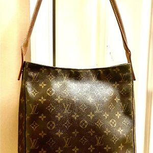 Louis Vuitton Brown Leather Accent Bag